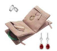 Borsa Per Gioielli - Organizzatore Portagioie Con Cerniera A 4 Tasche, Custodia Portatile Per Anelli E Collane | Astuccio Da Viaggio Donna, Orecchini, Feste, Affari, Matrimonio, Cassetto, Regalo