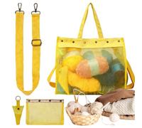 Borsa Porta Filati per Uncinetto - Organizer Grande Capacità Con Fori Anti-Groviglio e Chiusura Magnetica - Perfetta per Gomitoli, da Cucito e Progetti Fai-da-Te, amarillo, Consulte la descripción