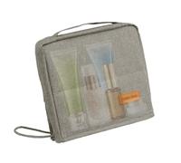 Borsa Trucco in Piedi | Custodia Portatil Di Grande Con Manico | Borsetta Cosmetica Con Cerniera | Borsa per Il per Donne Organizzazione Bellezza Pennelli Specchio Gioielli Bagno Toeletta, Gris, Se