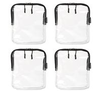 BORSALI Quart Size Bag TSA-Approved for Carry On Travel - One (1) Quart Clear Toiletires Cosmetic and 3-1-1 Liquids Toiletry Bag - 4 Pack