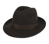 Borsalino Marengo Haarfilz Bogarthut Haarfilzhut Fedora Sombrero de fieltro para hombre y mujer - Hecho en Italia Sombrero de fieltro con cinta de lazo Invierno Primavera-Verano Otoño-Invierno, marrón
