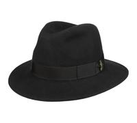 Borsalino Sombrero de Lana Piemonte Traveller Mujer/Hombre - Made in Italy Fieltro con Banda grosgain, Grosgrain Invierno otoño/Invierno - 56 cm Negro