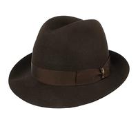Borsalino Sombrero Fieltro Pelo Georgio Mujer/Hombre - Made in Italy Film Fedora de Hombre con Banda Grosgrain Otoño Primavera Invierno Verano Verano/Invierno - 56 cm marrón Oscuro