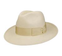 Borsalino Sombrero Panamá Amedeo Bogart Hombre - Made in Italy Fedora de Verano con Banda Grosgrain Primavera/Verano - 60 cm Natural-Beige