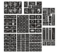 Borsgye 10 Hojas Temporales Tatuaje Plantillas Reutilizables Brillo Tatuaje Temporal Tatuaje Aerógrafo Tatuaje Plantillas Brazo Volver Cuerpo Pintura - N003