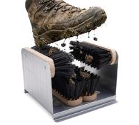 Borstelshop Rascador de Zapatos con Soporte - Felpudo para Exteriores - Felpudo para Exteriores - Rascador de Zapatos para Cepillos - 35 x 32 cm - Negro