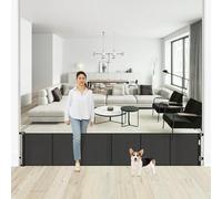 Borthmiu Puerta Retráctil Extra Ancha Para Perros De 24 Pulgadas Alto X 150 La Casa, Corta Pisar, Malla Reforzada Cachorros, Escaleras, Bebés