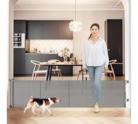 Borthmiu Puerta retráctil extra ancha para perros de 24 pulgadas de alto x 75 pulgadas para la casa, puerta corta para perros para pisar, puerta de malla reforzada para cachorros, puerta para