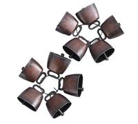 Bortivier 10 Piezas de Cascabeles de Cobre para Pastoreo de Vacas, Caballos y Ovejas, Cascabeles de Bronce Ruidosos de Cobre para Animales de Granja de Ganado, Cascabeles PequeñOs de LatóN