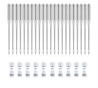 Bortivier 100 Agujas para Máquina de Coser, Punta Regular, para Singer y, Tamaños Variados: 65/9, 75/11, 90/14, 100/16, 110/18