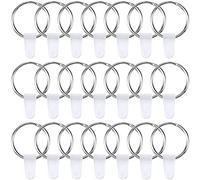 Bortivier 100 Juegos de Llaveros para Manualidades, Llaveros Redondos Divididos, Conector de de Metal con LengüEtas a PresióN, Llaveros en