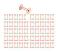 Bortivier 100 Juegos de Remaches de Cobre y Arandelas de Rebabas, Remaches de con Remaches de Cobre para Collares, Suministros para Manualidades de