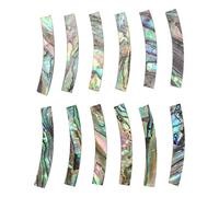 Bortivier 12Pcs RosetóN de Guitarra de Sonido Concha de AbulóN Inlay Tiras Curvadas Incrustadas IncrustacióN para Agujero de Sonido de Guitarra 4Mm de