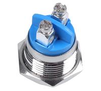 Bortivier 16mm alto redondo Interruptor de boton pulsador de metal momentaneo redondo alto