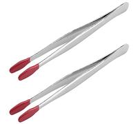 Bortivier 2 Piezas de Pinzas de Punta de Goma, Pinzas de PrecisióN de Silicona de PVC, Pinzas para Manualidades Industriales de Laboratorio, Herramienta, Roja