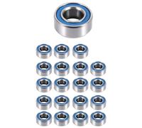 Bortivier 20 Piezas MR105-5X10X4Mm Rodamiento de Bolas de Acero Rodamientos de Bolas en Miniatura de Doble Blindaje, Azul