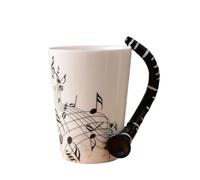 Bortivier 240Ml, de CeráMica de MúSica Creativa Lindas Tazas y Tazas de Café Té Leche con Asa Regalos Novedad, Clarinete