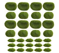 Bortivier 30 Piezas de Rocas Artificiales de de 3 TamañOs Decorativas, Bolas de Verde, para Arreglos Florales Jardines y Manualidades