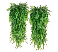 Bortivier 33 Pulgadas Hojas de Helecho Persa Enredaderas DecoracióN de la HabitacióN Colgante Planta Artificial Hoja Hierba Boda Fiesta BalcóN DecoracióN