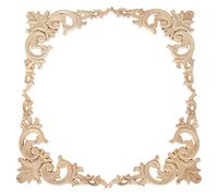 Bortivier 4 Piezas de Molduras de Madera Talladas en Esquina Aplique de Estilo Europeo Muebles CláSicos DecoracióN del Hogar 20X20Cm