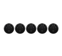 Bortivier 5 Pcs SPST Boton negro On/Off interruptor Redondo de AC 6A/250V 10A/125V