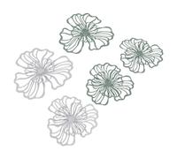 Bortivier 5 Piezas de Arte de Pared de Metal, Decoración de Baño, Arte de Pared, Decoración de Baño Dorada, Decoración de Pared 3D, Arte de Pared Dorado, Decoración de Pared de Flores