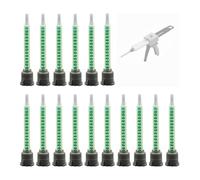 Bortivier 50 Boquillas Mezcladoras de Adhesivo Epoxi, Boquilla Mezcladora Estática MB6-16 (Relación 1:1) para Mezclador de Pegamento Líquido AB.