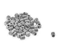 Bortivier 50Pcs M3X3Mm Juego de Llaves Hexagonales de Acero Inoxidable Tornillos Sin Cabeza de Punta de Plata