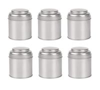 Bortivier 6 Botes de Latas de Té con Tapas Dobles HerméTicas, Caja de Mini Latas y Botes de Cocina Redondos PequeñOs para Té (Plata)