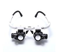 Bortivier 8x 15x 23x Lupa de ojo doble Llevar la cabeza Lupa iluminada para joyero reparacion de reloj Gafas de aumento con luz LED