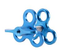Bortivier Abrazadera de Bola 3 Agujeros Luces de Buceo Brazo Bola Mariposa Clip Soporte de Montaje para CáMara de AccióN Linterna TríPode,Azul