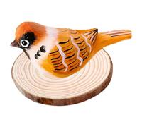 Bortivier Adornos de PáJaros de Madera Estilo NóRdico Tallado una Mano en Madera DecoracióN ArtíStica de PáJaros ArtesaníAs de Animales en Miniatura Regalos para NiñOs,D