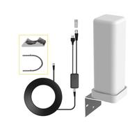 Bortivier Antena de TV Digital 4K 35dBi Canal HDTV Gratuito para Exteriores Amplificador de Señal de Alcance de 6000 Millas para ATSC/DVB-T/DMB-T/ISDB-T