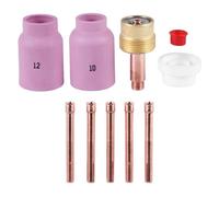 Bortivier Antorcha de Soldadura TIG de 9 Piezas Lente de Gas Larga Grande y Copa de AlúMina para WP17 WP18 WP26 TIG Accesorios de Kit de Repuestos de Cuerpos de Boquilla