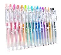 Bortivier BolíGrafo de Tinta de Gel con Purpurina, 16 Colores Surtidos, Juego de BolíGrafos de Gel RetráCtiles, Punta Fina de 0,7 Mm, BolíGrafo de Colores para Diario, Dibujo para Colorear