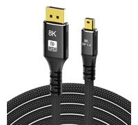 Bortivier Cable Adaptador Mini DP A DP 1.4 Cables de Datos de Vídeo 8K 60Hz para Monitor 1 Metros