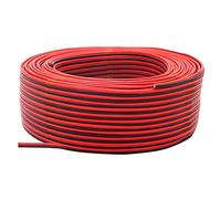 Bortivier Cable de 2 Pines 100M 22AWG 12V / 24V Cable de ExtensióN Rojo y Negro Cable de AlimentacióN de Barra de Luz LED de Cobre EstañAdo de 2 Cables