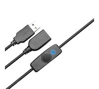 Bortivier Cable de ExtensióN USB 2.0 de SincronizacióN de Datos Cable de ExtensióN USB con Interruptor de Encendido y Apagado Indicador LED para PC Laptop Ventilador USB LáMpara LED