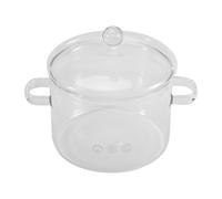 Bortivier Cacerola de Vidrio con Tapa, Olla para Cocinar con Tapa y Asa, Olla para Cocinar una Fuego Lento, Olla para Sopa Transparente, Alto Contenido de Borosilicato, 1900 Ml