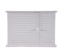 Bortivier Cajas de Almacenamiento de Enrutador WiFi InaláMbrico Caja de Madera Cable Soporte de Alambre Estante de Tablero de Enchufe para Colgar en la Pared - Puerta úNica