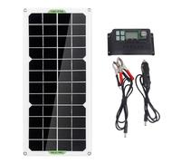Bortivier Cargador de BateríA PortáTil de 12V con Panel Solar de 30W para Coche, Furgoneta, Caravana, con Controlador 100A