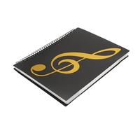 Bortivier Carpeta de Partituras, 60 PáGinas, Carpeta/Soporte para Partituras, Se Adapta Al TamañO de Carta A4, Carpeta de Coro Grabable y Desmontable (Negro)