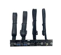 Bortivier Concentrador de Panel Frontal USB 3.0, Panel de e/S, 2 Puertos USB 3.0 + 2 Puertos USB 2.0 + 1 Puerto Tipo C 20G + Interruptor LED para Carcasa de PC de Escritorio, Color Negro