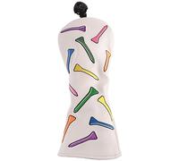 Bortivier Cubierta de Palos de Golf con DiseñO de Tees para Driver, Fairway, HíBridos-Golf Driver Headcover/Golf Fairway Wood/Hybrid Club