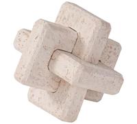 Bortivier Decoración de Travertino con Nudo de 3 Eslabones, Decoración para Mesa de Centro, Decoración para la Mesa de Entrada con Estantería, Adorno de Cubo Entrelazado.