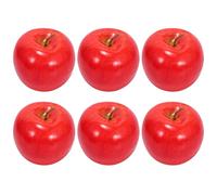 Bortivier Decorativas Artificial Manzana Plastico Frutas Imitacion Decoracion Domestica 6pcs Rojo