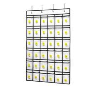 Bortivier Diagrama de Bolsillo para Teléfono Celular, Organizador de Aula, Calculadora, Caja de Almacenamiento de Joyas para Colgar en la Puerta, 36 Bolsillos Transparentes