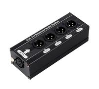 Bortivier Divisor de Audio Balanceado XLR 1x4, 1 Entrada, 4 Salidas, 3 Pines, XLR, Caja Divisora de Señal de Audio. No Requiere Fuente de Alimentación.
