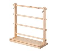 Bortivier Estante Madera para Cintas 4 Niveles,Soporte para Carretes Cinta,Estante Exhibición para Almacenamiento,Soporte para Cintas Artesanales,Organizador Cintas para Salas Manualidades