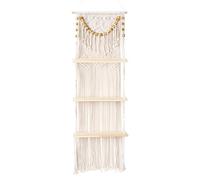 Bortivier Estantes de Pared Flotantes de Macramé de 3 Niveles para Colgar en la Pared para Dormitorio, Cuarto de BañO, GuarderíA, Estantes de DecoracióN de Pared Boho para Macetas